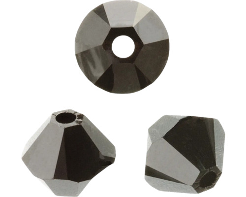 GLOREX Facet glaskralen spits jet 4mm 25 stuks Drie sierkralen in verschillende vormen