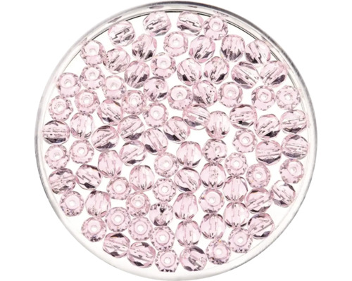 GLOREX Facet glaskralen lila 6mm 50 stuks Veel roze rocailles in een pot