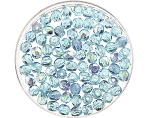 GLOREX Facet glaskralen aqua rainbow 6mm 50 stuks