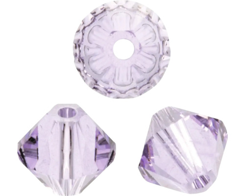 GLOREX Facet glaskralen spits violet 6mm 12 stuks