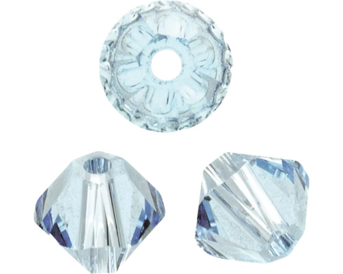 GLOREX Facet glaskralen spits aqua 6mm 12 stuks Drie glazen sierkralen met gat
