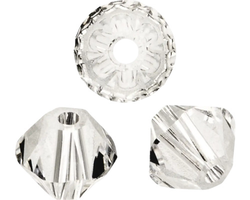 GLOREX Facet glaskralen spits crystal 6mm 12 stuks Drie glazen sierkralen in verschillende vormen