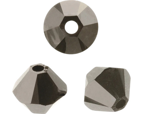 GLOREX Facet glaskralen spits jet 6mm 12 stuks Drie sierkralen in verschillende vormen