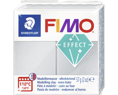 GLOREX FIMO effect klei pearl light silver 57 gram Fimo Effect modelleermassa, ovenhardend, 57 gram