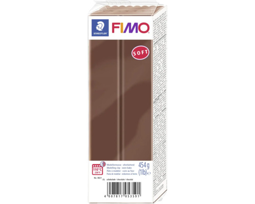 GLOREX FIMO soft klei grootverpakking 454 gram Fimo Soft modelleerklei chocolade, 454 gram