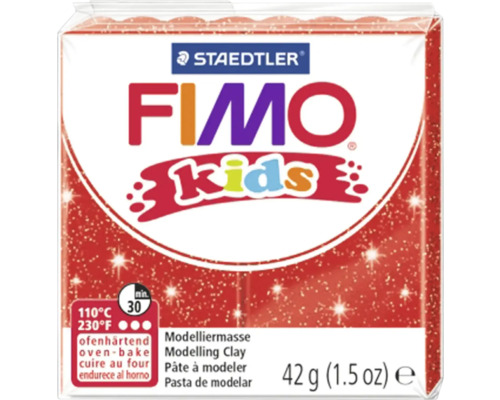 STAEDTLER FIMO Kids klei glitter rood 42 gram Staedtler Fimo Kids modelleerklei, 42 gram