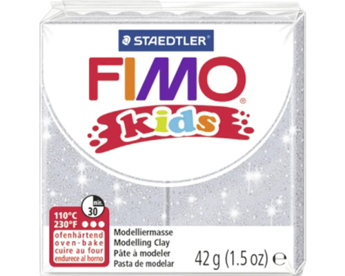 STAEDTLER FIMO Kids klei glitter zilver 42 gram Staedtler Fimo Kids modelleerklei, 42 gram, ovenhardend