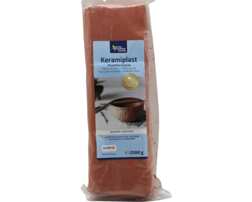 GLOREX Keramiplast boetseerklei 2500 gram Keramiplast Modelleermassa, 2500 gram, luchtdrogend, terracotta