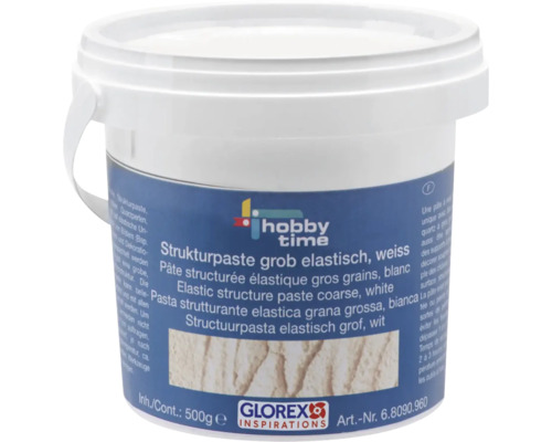 Witte structuurpasta grof elastisch in emmer