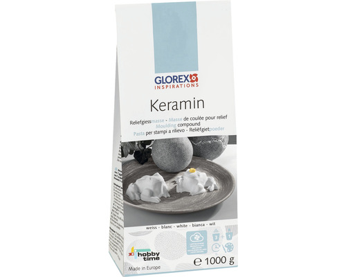 GLOREX Keramin gietpoeder papieren zak 1000 gram Glorex Keramin reliëfgietmassa in een verpakking van 1000 gram