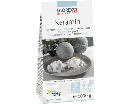 GLOREX Keramin kleipoeder papieren zak 5000 gram Glorex Keramin Reliefgietmassa 5000 gram verpakking