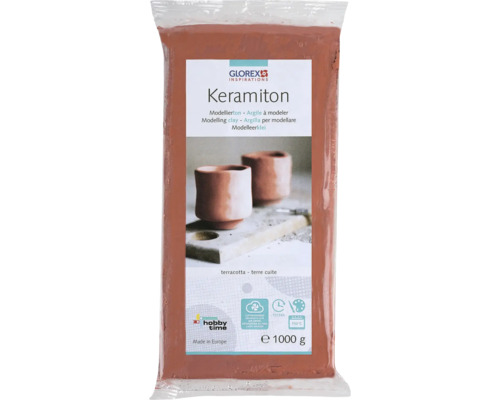 GLOREX Keramiton boetseerklei terracotta 1000 gram Verpakking Glorex Keramiton modelleerklei, 1000 gram