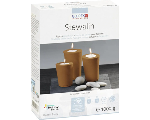 GLOREX Stewalin gietpoeder doos 1 kg terracotta Stewalin gietpoederverpakking voor figuren