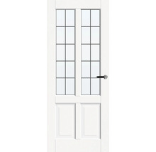 Witte binnendeur met glazen inzet en deurklink