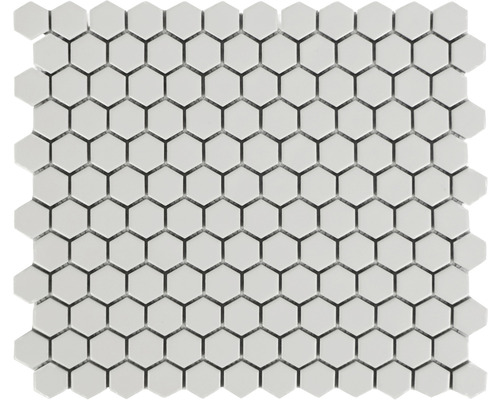 Mozaïektegel keramisch hexagon wit 29,6x25,8 cm