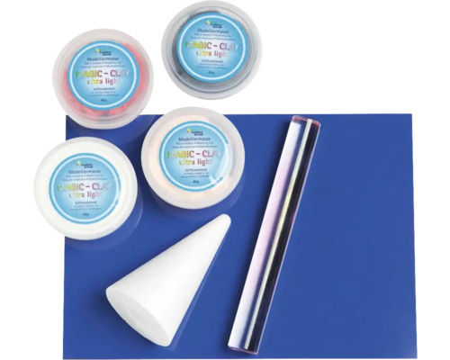 Magic Clay Ultra Light modelleermassa set met roller en kegel