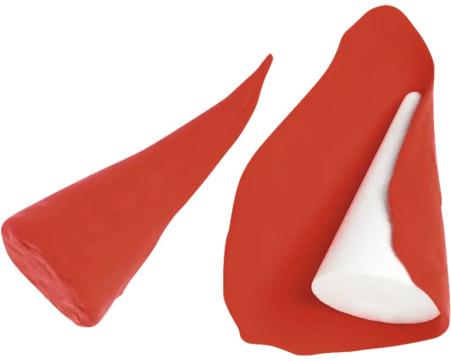 Kegel van polystyreen met papieren omslag