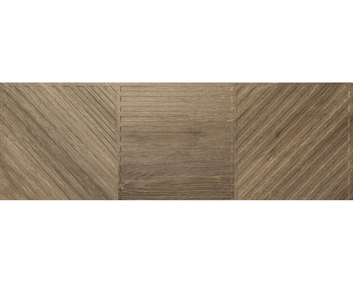 Wandtegel Count henna decor 40x120 cm gerectificeerd Decoratief houten paneel met diagonaal en horizontaal patroon