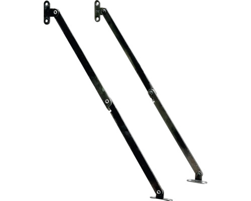 HETTICH Klepscharnier 250 mm zwart, 2 stuks Twee metalen luiksteunen
