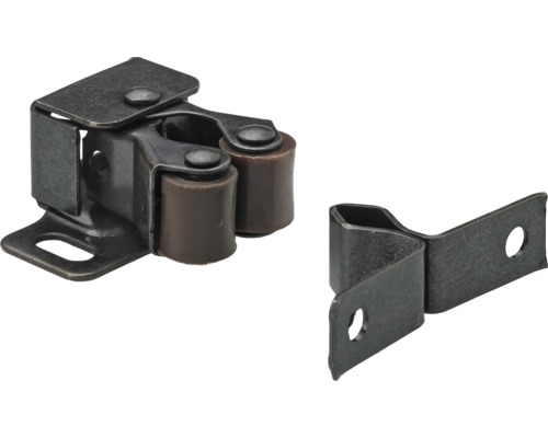HETTICH Snapsluiting brons/antiek, 10 stuks Dubbele deurvanger met tegenstuk