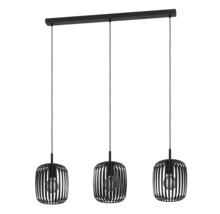 Hanglamp met drie lampen en kooiconstructie