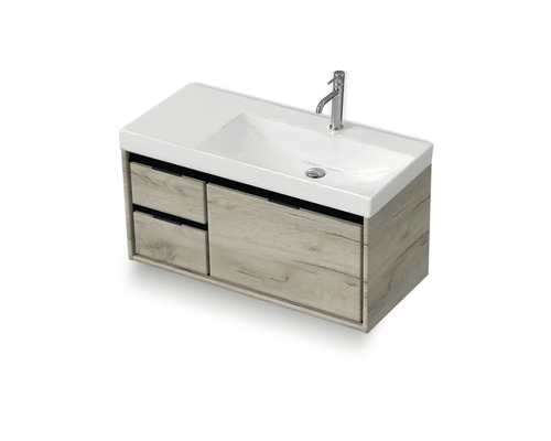 Wastafelonderkast met twee lades en wastafel