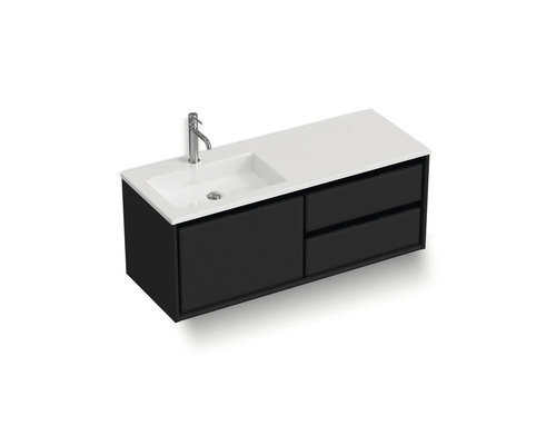 Wastafelonderkast met wastafel, kraan en laden