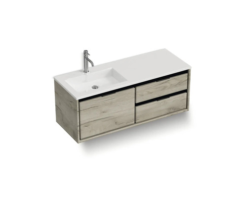 Wastafelmeubel met wastafel, kraan en vier laden