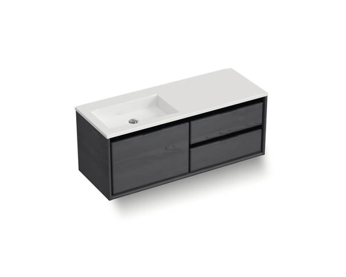 Wastafelonderkast met wasbak en twee lades