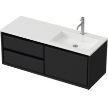SANOX Badkamermeubelset rechts Loft met wastafel mat 120,5 cm (60/60cm) zwart mat