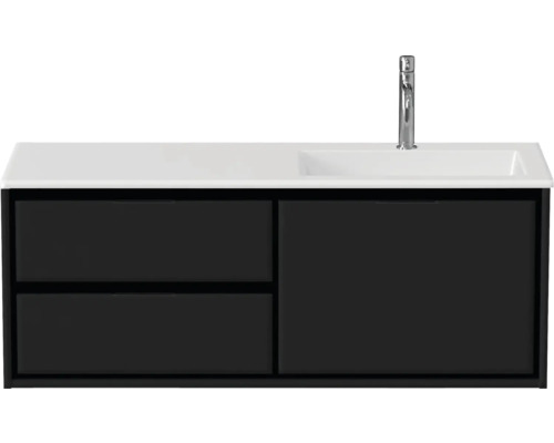 Wastafelonderkast met twee laden, een deur, wastafel en kraan