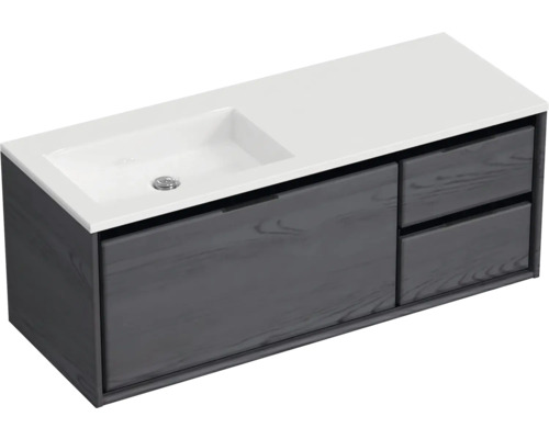 Wastafelonderkast met wastafel en twee lades