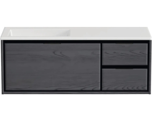 SANOX Badkamermeubelset links Loft met wastafel glans zonder kraangat 120,5 cm (85/35cm) black oak SANOX Badkamermeubelset links Loft met wastafel glans zonder kraangat 120,5 cm (85/35cm) black oak
