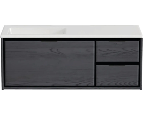 SANOX Badkamermeubelset links Loft met wastafel mat zonder kraangat 120,5 cm (85/35cm) black oak SANOX Badkamermeubelset links Loft met wastafel mat zonder kraangat 120,5 cm (85/35cm) black oak