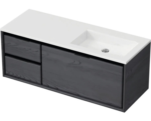 Wastafelonderkast met lades en opzetwastafel