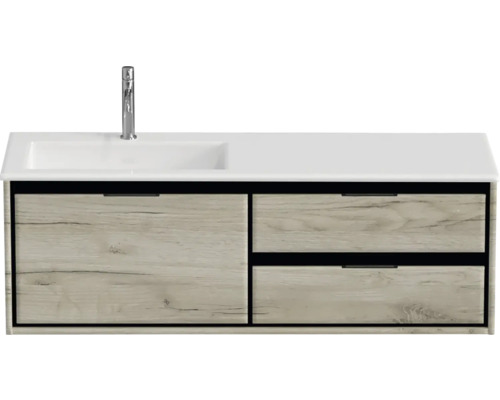 Wastafelonderkast met wastafel en kraan