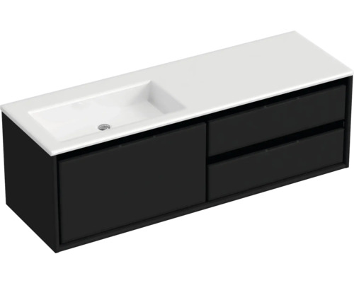 Wastafelmeubel met onderkast en twee lades voor de badkamer.