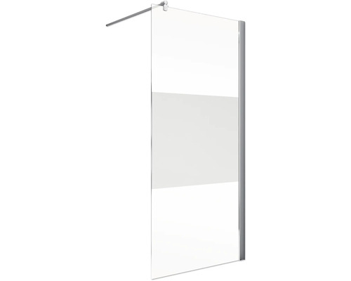 Glazen douchewand met gedeeltelijke mattering