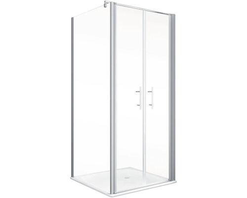 Hoekdouche met glazen schuifdeuren