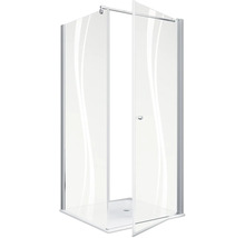 Hoekdouche met draaideur van helder glas