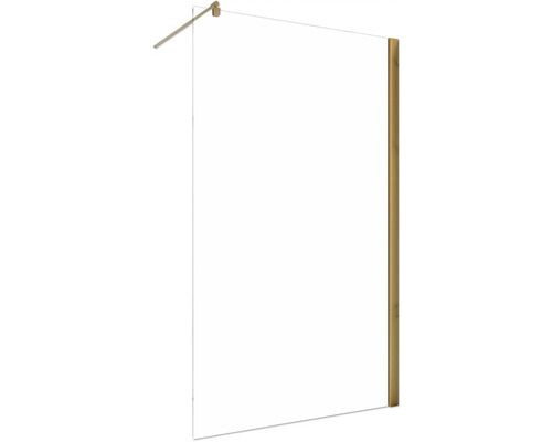 Glazen douchewand met steunstang