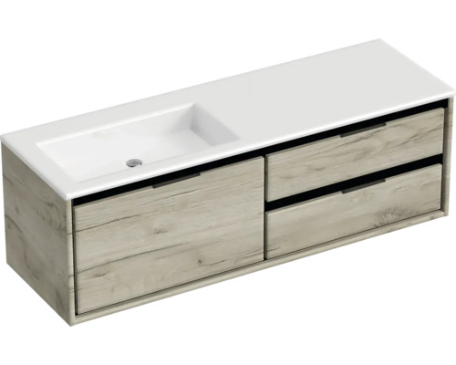 Wastafelonderkast met twee lades en wastafel