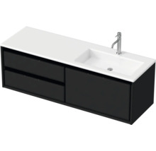 SANOX Badkamermeubelset rechts Loft met wastafel glans 140,5 cm zwart mat