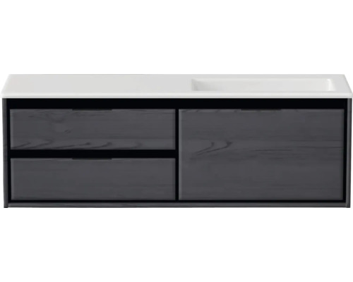 Wastafelonderkast met twee laden en een wastafel