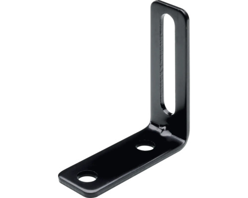 HETTICH Stoelhoek verstelbaar 55x55x20 mm zwart, 25 stuks Hoekverbinder met langgat en twee boringen