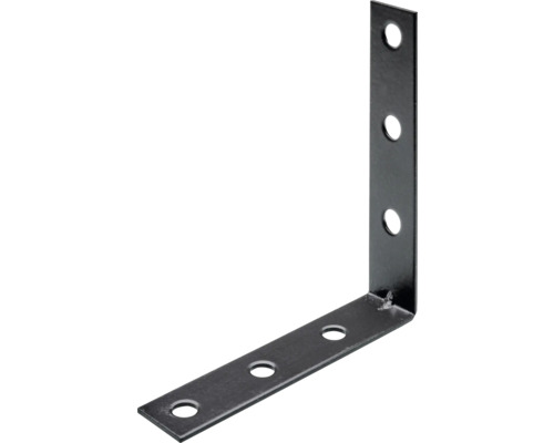 HETTICH Stoelhoek 75x75 mm zwart, 25 stuks Hoekverbinder van metaal met gaten voor bevestiging