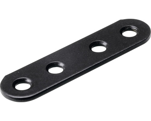 HETTICH Verbindingsplaat 60 mm zwart, 50 stuks Metalen verbindingsstuk met vier gaten