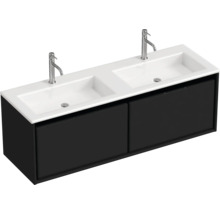 Wastafelmeubel met twee wastafels en onderkast