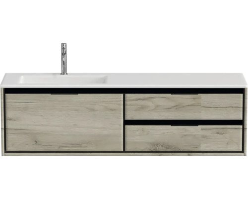 Wastafelonderkast met wastafel en twee laden