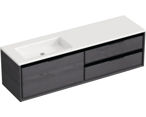 Wastafelonderkast met twee laden en wastafel